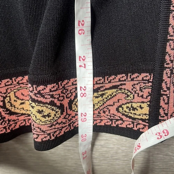 Exclusively Misook Black Pink Paisley Embellished Cardigan Acrylic - Picture 7 of 7